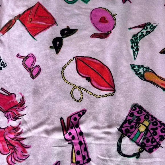 Room Service “Drink Champagne” Women's Pink Printed Pajama Set Size L - Picture 7 of 9